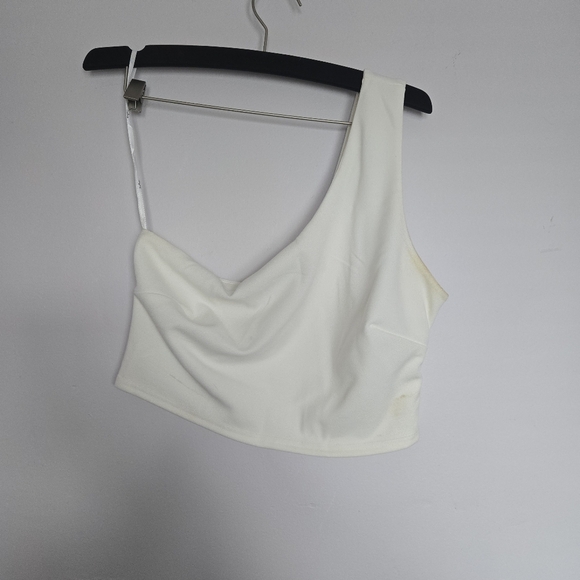 Lulus Amor And Beyond Ivory One-shoulder Two-piece Jumpsuit White - Size L - Picture 2 of 8